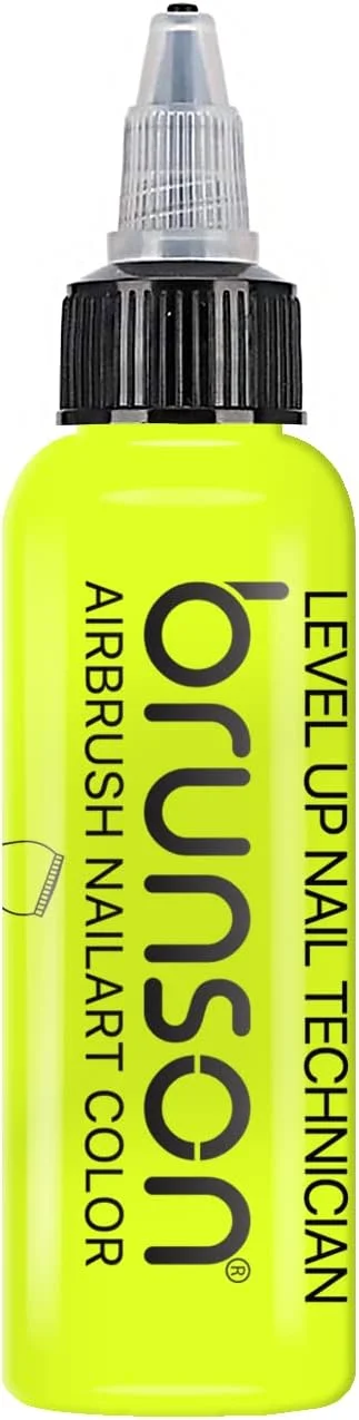 جوهر طراحی ناخن، رنگ ایربراش، رنگ اکریلیک، لاک ناخن/رنگدانه برای مدل، سرگرمی، صنایع دستی، چرم و رنگ آمیزی کفش، رنگ های طراحی ناخن ایربراش فلورسنت زرد نئون (15 میلی لیتر)