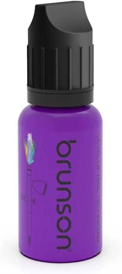 جوهر طراحی ناخن برانسون، رنگ ایربراش، رنگ اکریلیک، لاک ناخن/رنگدانه برای مدل، سرگرمی، صنایع دستی، چرم و نقاشی کفش، استنسیل ناخن، رنگ ایربراش طراحی ناخن BAP15 بنفش (60 میلی لیتر)