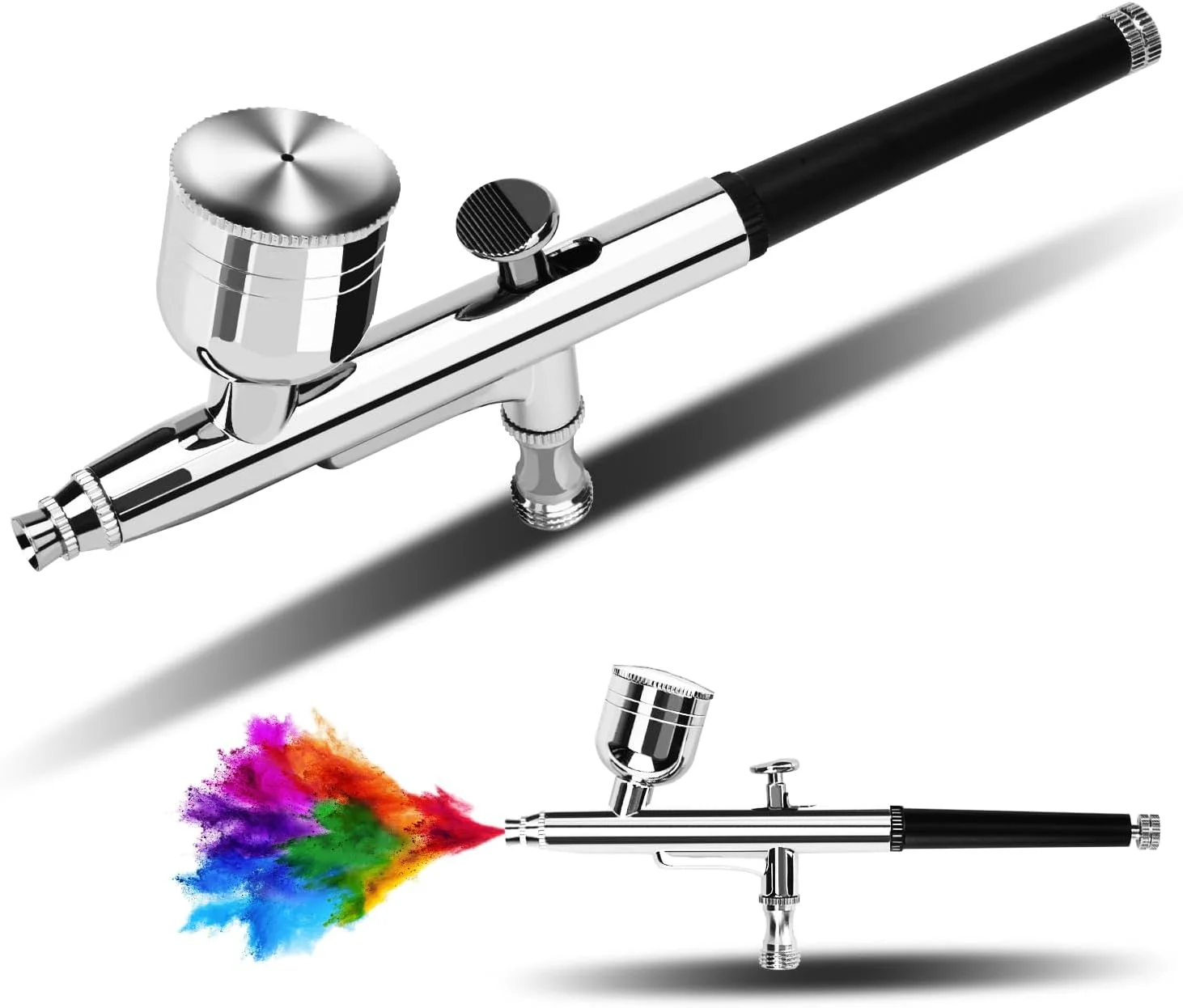 تفنگ ایربراش دو کاره 0.3 میلی متری برای نقاشی با جزئیات دقیق، آرایش، مدل ها، هنر، ناخن، تزئین کیک - سازگار با کمپرسور