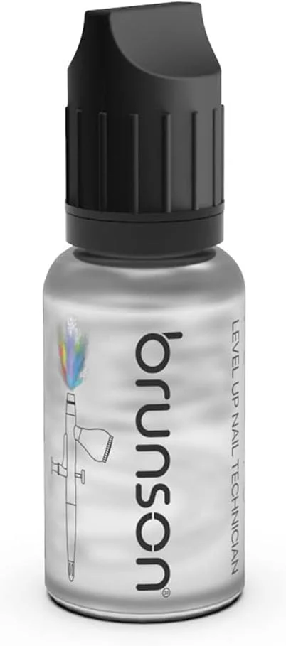 جوهر طراحی ناخن Brunson، رنگ ایربراش، رنگ اکریلیک، لاک ناخن/پیگمنت برای مدل، سرگرمی، صنایع دستی، چرم و نقاشی کفش، شابلون ناخن، رنگ ایربراش ناخن BAC15 پاک کننده (15 میلی لیتر)