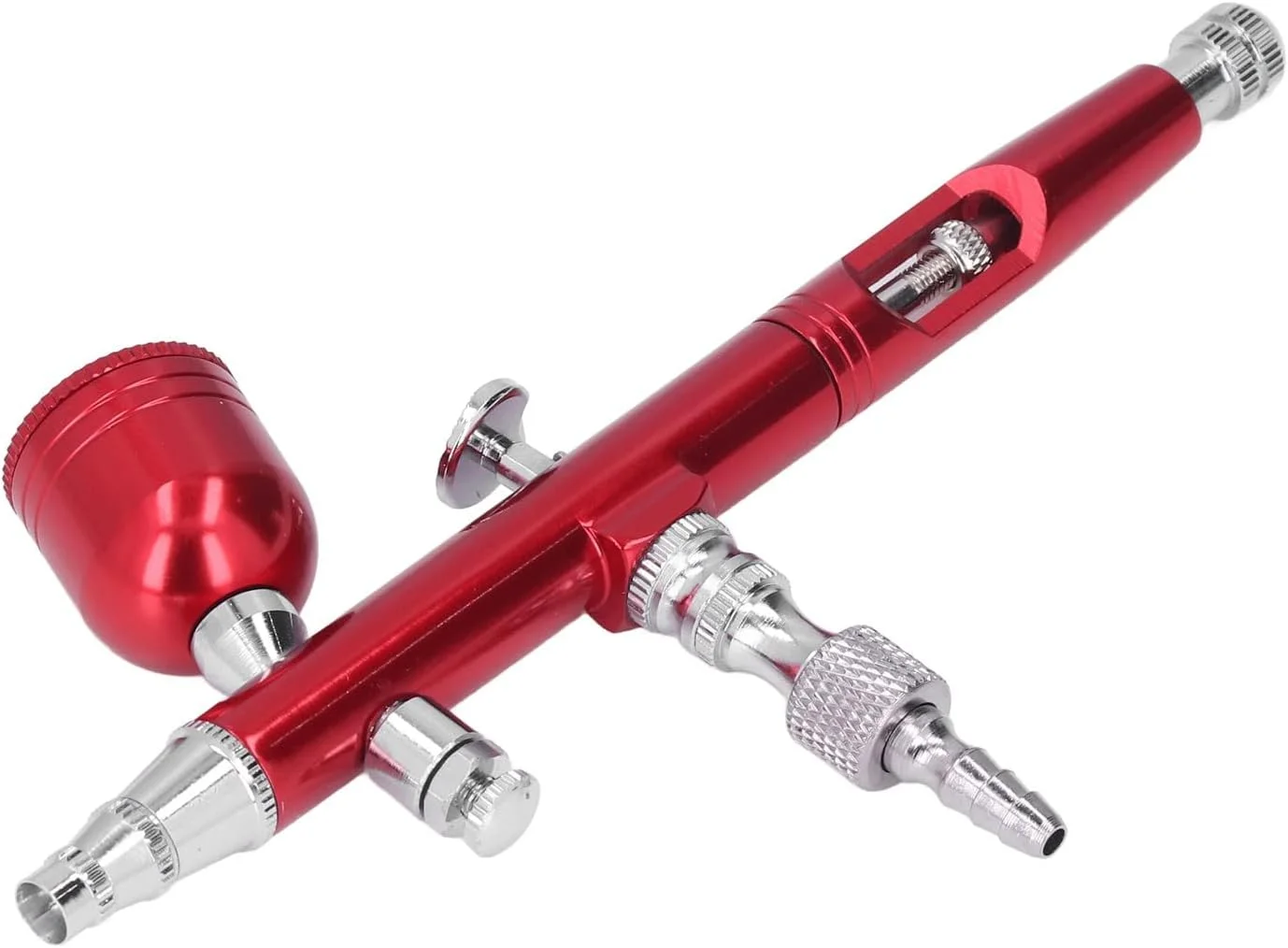 ایر براش کوچک قابل حمل G1/8 DIY برای آرایش، طراحی ناخن، خالکوبی، صنایع دستی لباس، ایربراش برنجی (AR180 قرمز)