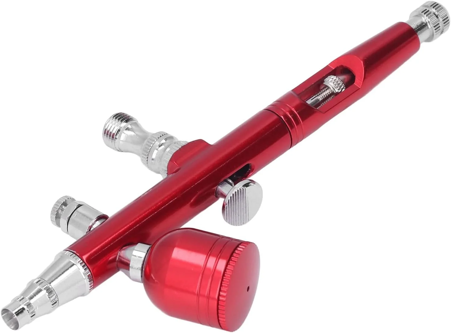 ایر براش کوچک قابل حمل G1/8 DIY برای آرایش، طراحی ناخن، خالکوبی، صنایع دستی لباس، ایربراش برنجی (AR180 قرمز)