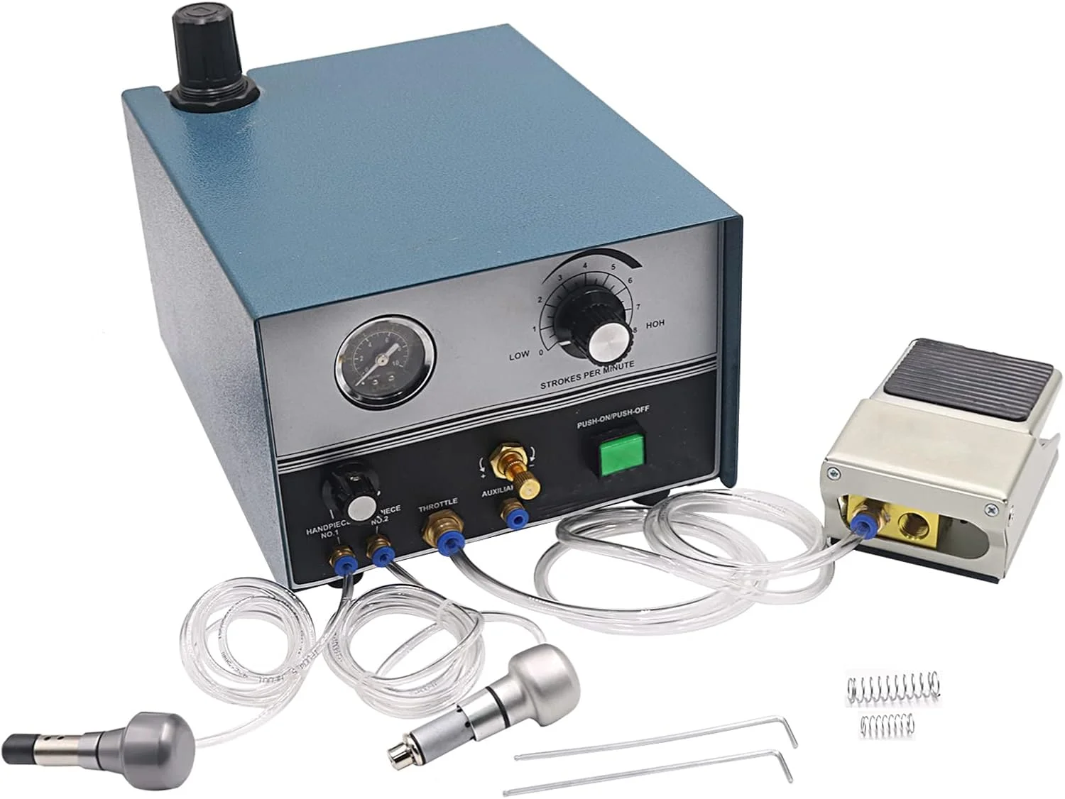 دستگاه حکاکی پنوماتیک 60 وات با دو دسته، 0-40000 ضربه در دقیقه، فشار هوا 0-30Psi، ابزار و تجهیزات جواهرات، 220 ولت (رنگ: 220 ولت)