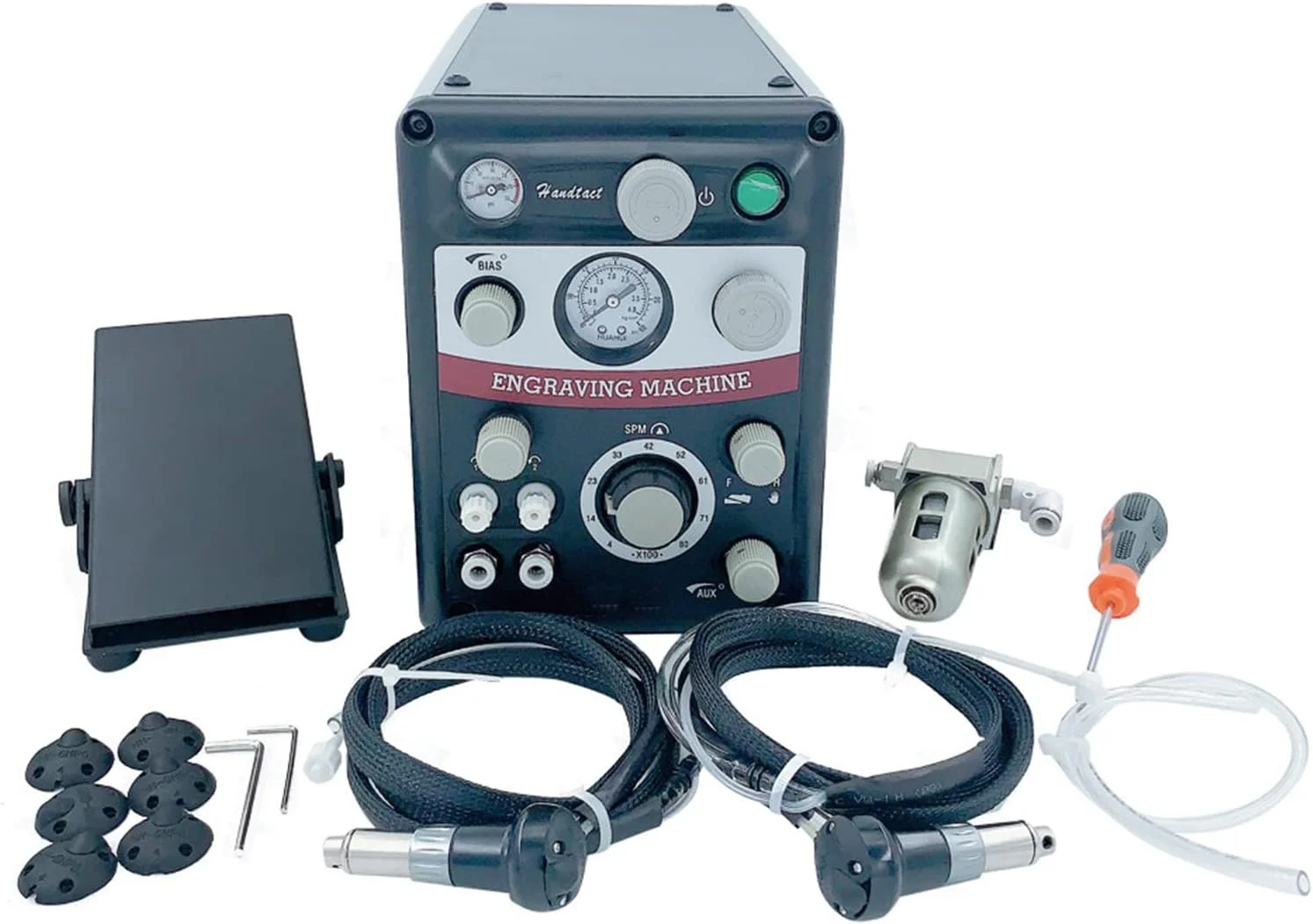 دستگاه حکاکی پنوماتیک دو سر، ست قلم حکاکی بادی، دستگاه حکاکی جواهرات 400-8000 ضربه در دقیقه