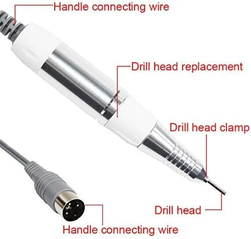 قلم دریل برقی حرفه ای برای هنر ناخن، ابزار مانیکور و پدیکور قلم دریل برقی حرفه ای برای هنر ناخن، ابزار مانیکور و پدیکور