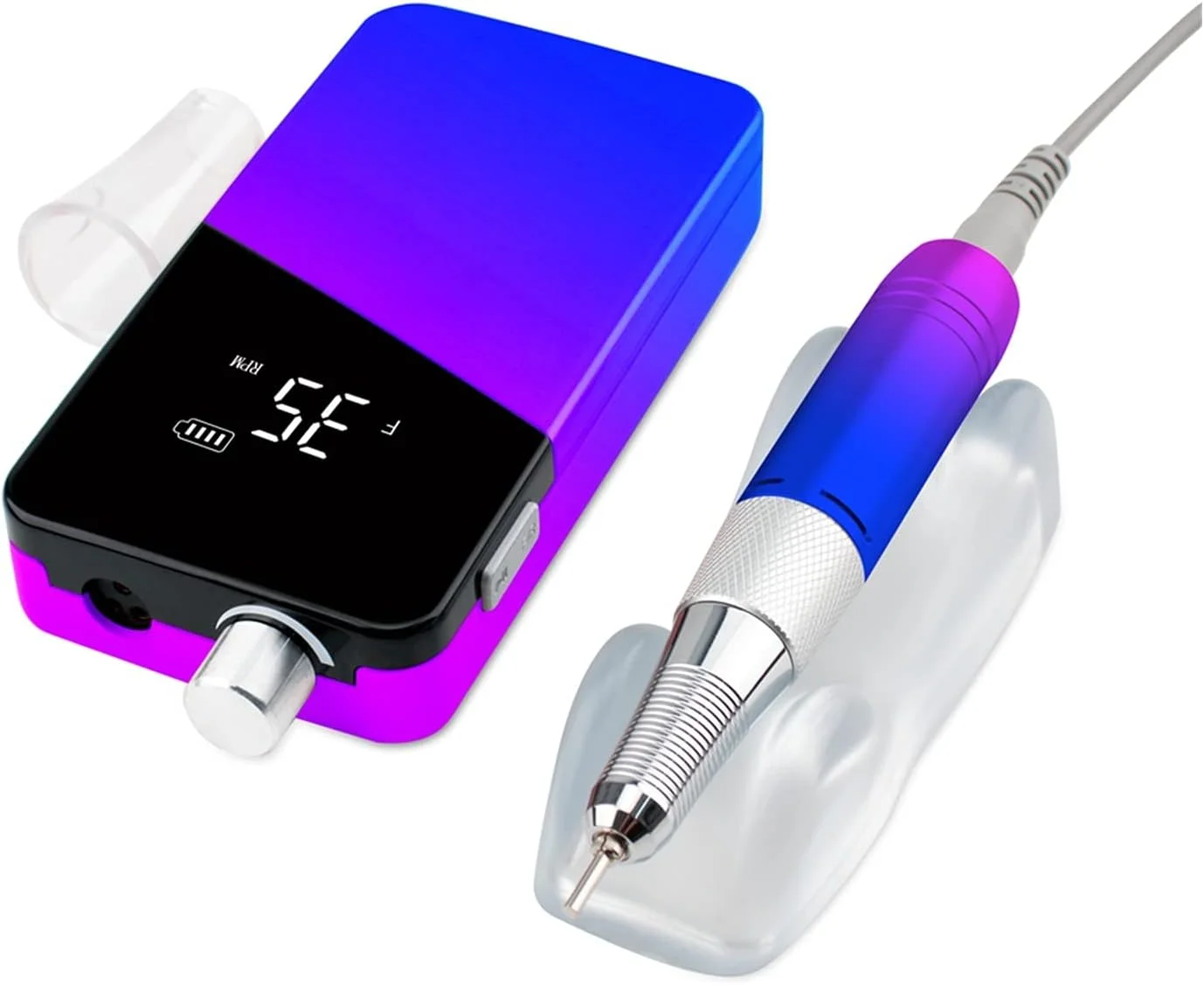 دستگاه سوهان برقی ناخن قابل حمل بی سیم ZAIED با رنگ گرادیانی، سرعت 35000 دور در دقیقه، قابل شارژ، مناسب مانیکور و پدیکور (رنگ: آبی)