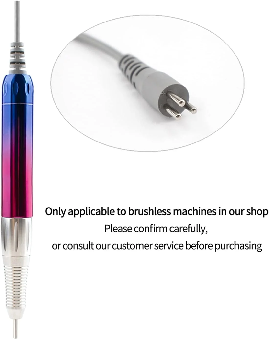 دستگاه سوهان ناخن با موتور بدون برس، قلم مو، بی سیم، رنگ گرادیان، 35000 دور در دقیقه، قابل حمل، برقی، شارژی، بی سیم برای ناخن های اکریلیک، حرفه ای (رنگ: آبی)