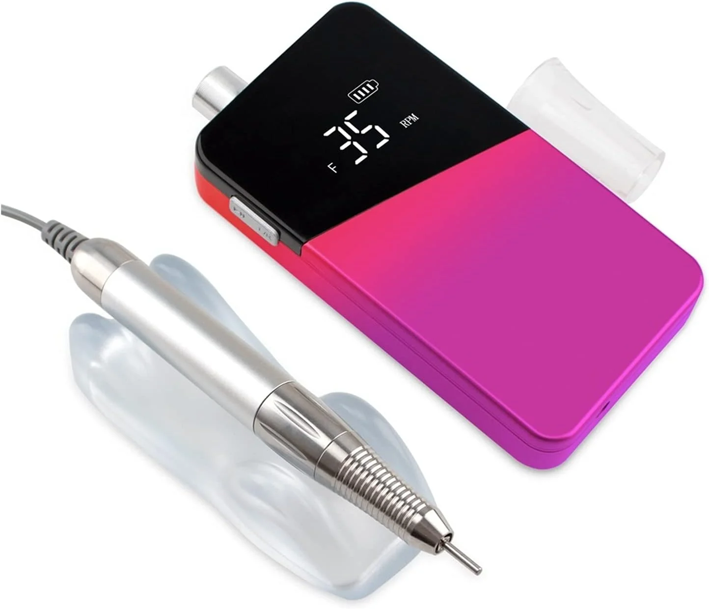 دستگاه سوهان برقی ناخن قابل حمل BREAUX، هندپیس بادوام و بدون برس، بی سیم، گرادیان 35000 دور در دقیقه، دریل ناخن قابل حمل، پولیشر برقی قابل شارژ، مناسب استفاده حرفه ای، ابزار مانیکور و پدیکور بی سیم 35000 (رنگ: آبی)