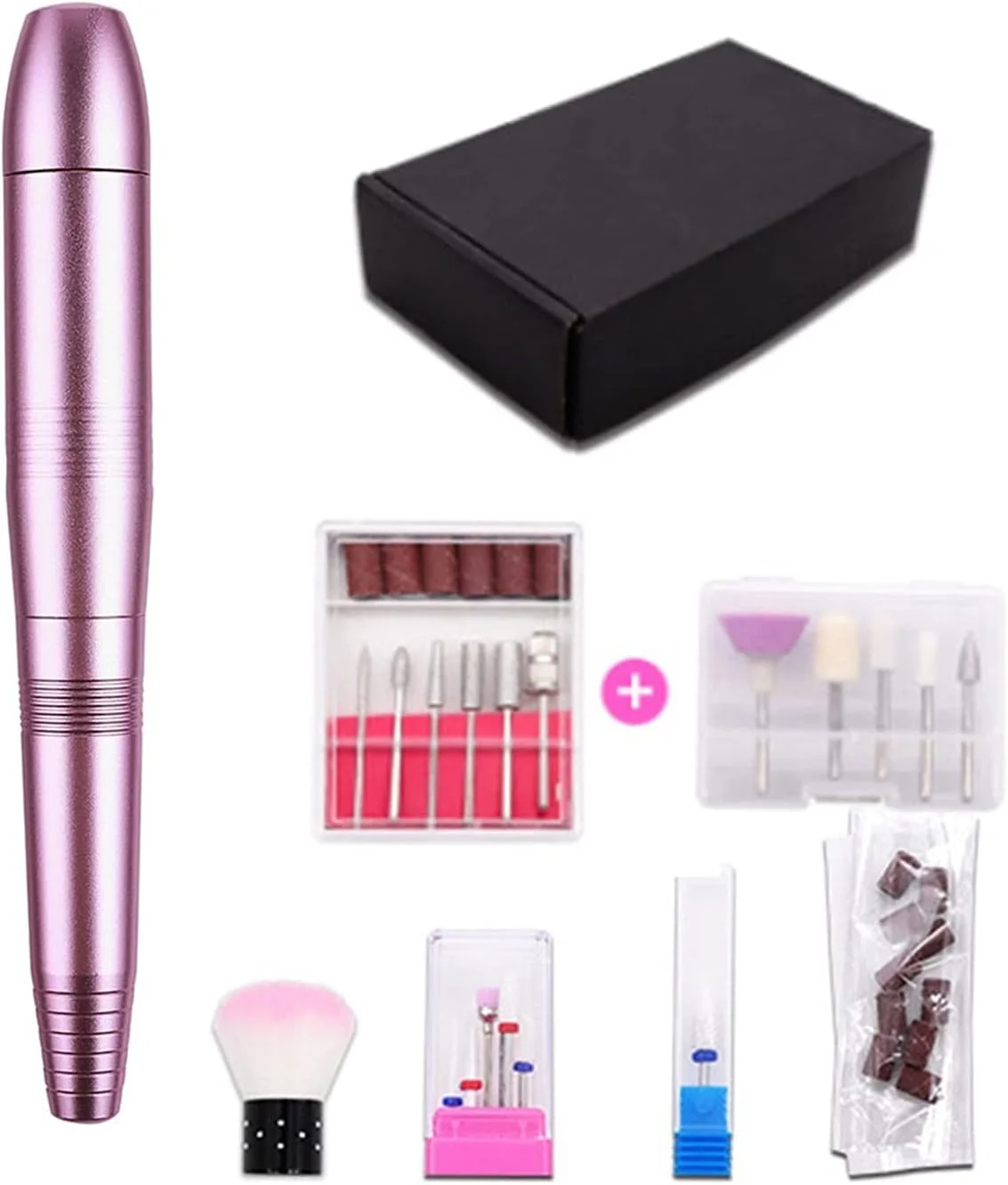 دستگاه سوهان برقی ناخن LOCZEK 20000 دور در دقیقه، قلم سوهان برقی ناخن برای از بین بردن لاک ژل و ساییدن ناخن، دارای قطعه دستی USB برای ناخن های اکریلیک (رنگ: صورتی)