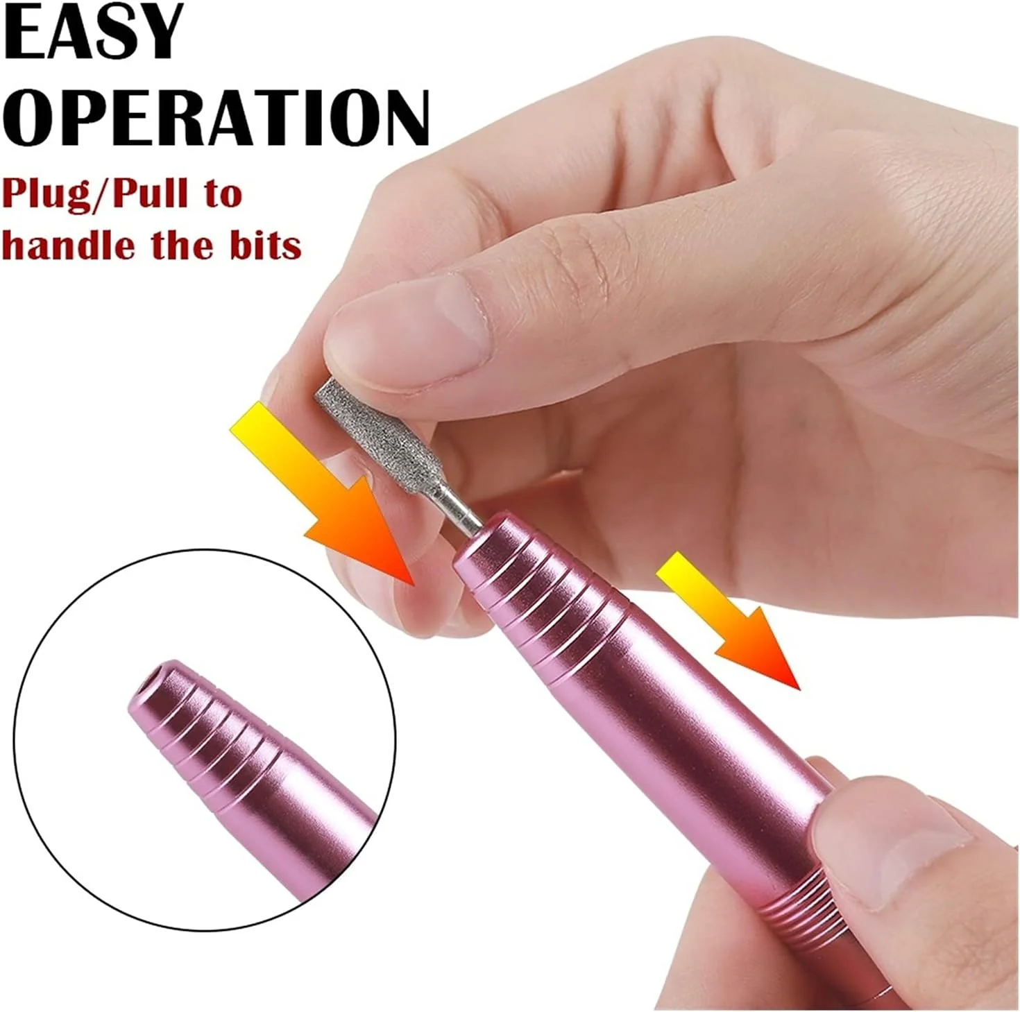 دستگاه سوهان برقی ناخن LOCZEK 20000 دور در دقیقه، قلم سوهان برقی ناخن برای از بین بردن لاک ژل و ساییدن ناخن، دارای قطعه دستی USB برای ناخن های اکریلیک (رنگ: صورتی)