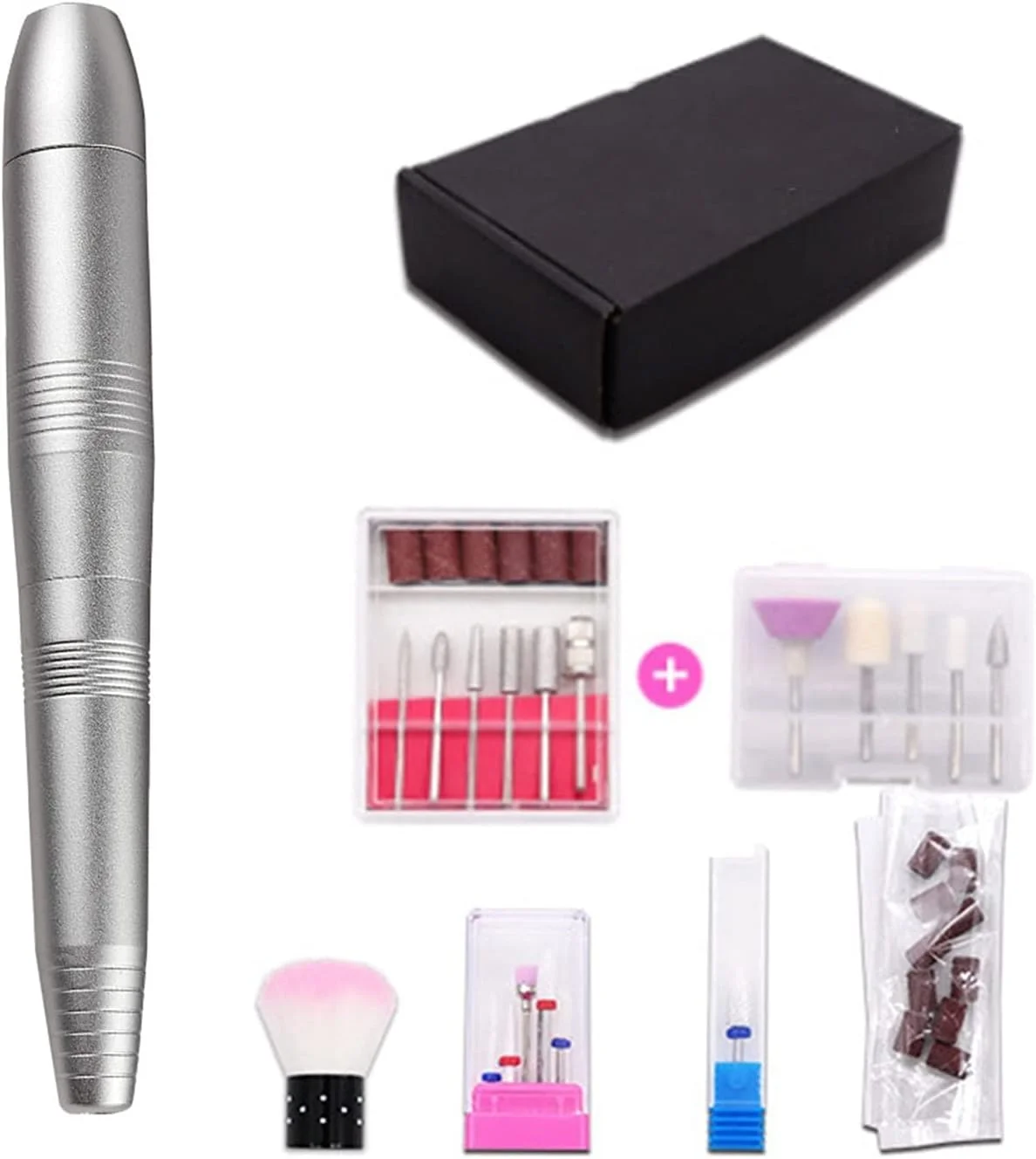 دستگاه سوهان برقی ناخن LOCZEK 20000 دور در دقیقه، قلم سوهان برقی ناخن برای از بین بردن لاک ژل و ساییدن ناخن، دارای قطعه دستی USB برای ناخن های آکریلیک (رنگ: نقره ای)