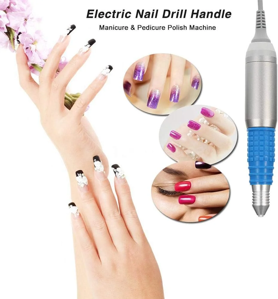دسته هندپیس دریل ناخن 35000 دور در دقیقه، هندپیس پولیش ناخن برای دستگاه مانیکور ناخن برقی، ابزار دریل پولیش قلم سوهان ناخن