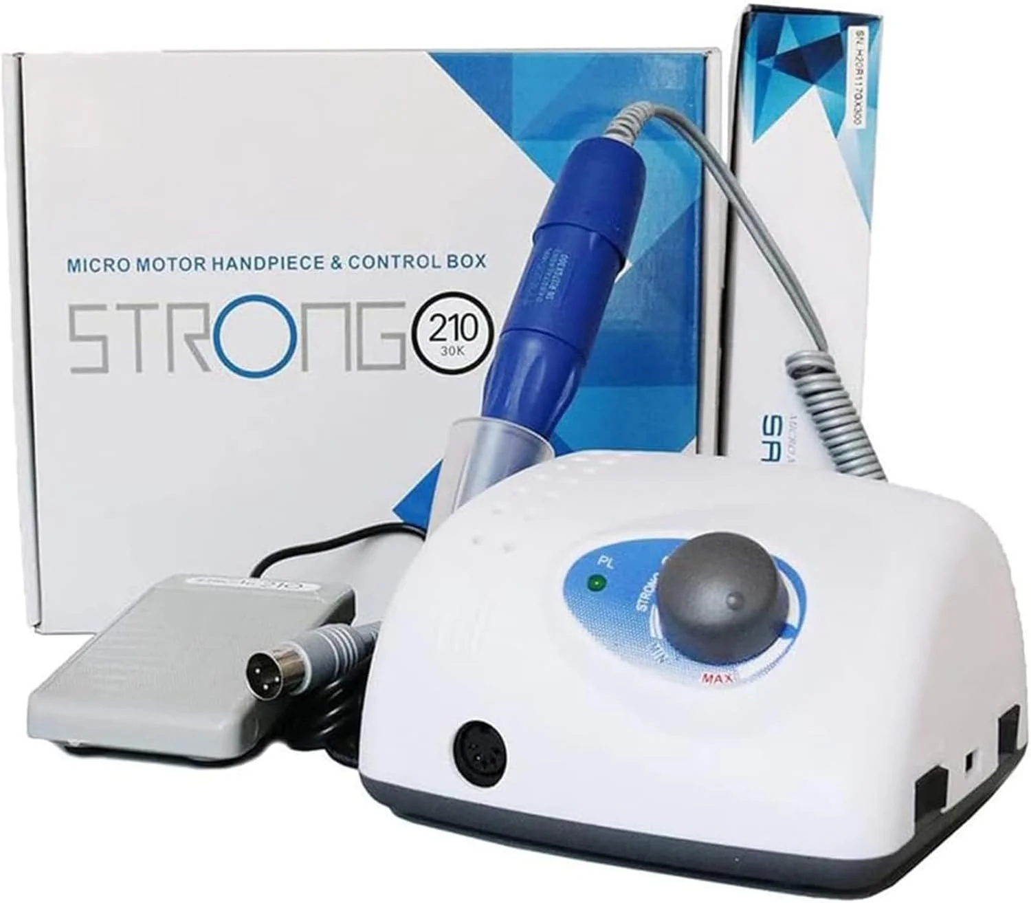 دستگاه سوهان ناخن قوی، دستگاه پولیشینگ اکریلیک 210، ست ابزار پولیشینگ و حکاکی موتور میکرو 35000 دور در دقیقه، با پایه نگهدارنده هندپیس موتور و جمع و جور، با نگهدارنده مناسب مانیکور و پدیکور