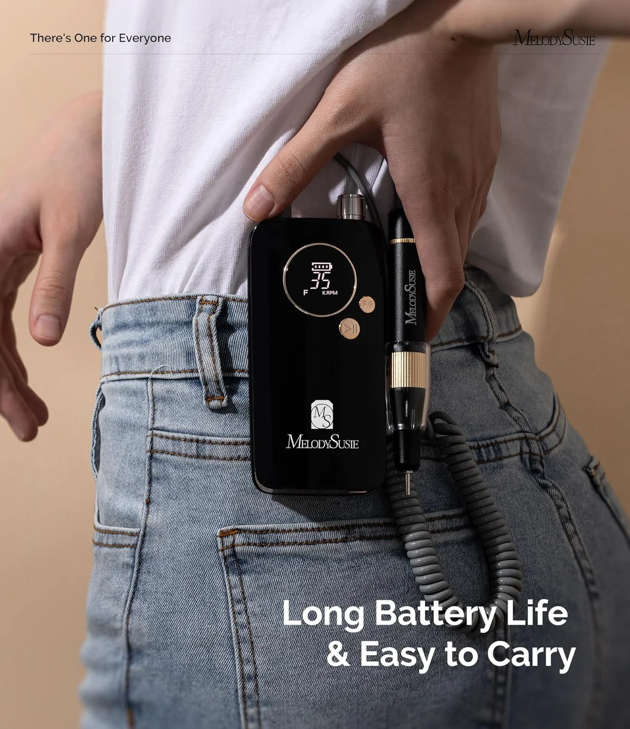 دستگاه سوهان برقی ناخن حرفه ای MelodySusie، 35000 دور در دقیقه، مناسب برای از بین بردن ناخن های ژلی آکریلیک، مدل SM200F، موتور بدون هسته قابل حمل برای عملکرد بی صدا و بادوام، کیت ناخن بی سیم با متعلقات برای سالن و منزل