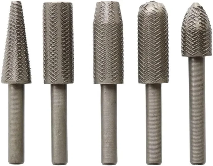 ۵ عددی سوهان چرخشی برقی فولادی منقوش، سوهان فلز نرم، سر سنگ زنی برقی، سر سوهان برقی ۶ میلی متر