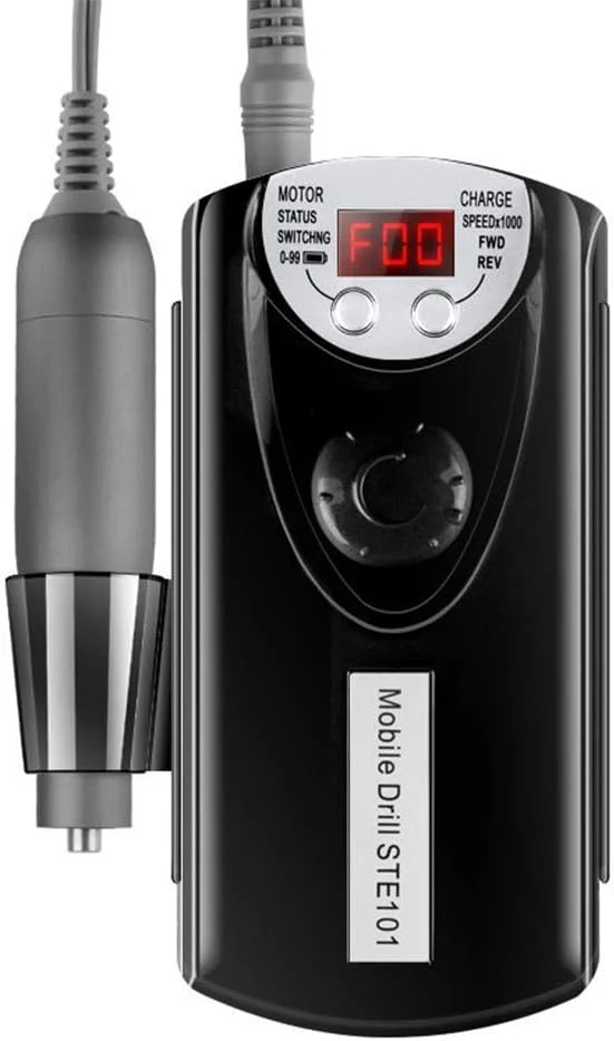 دستگاه سوهان برقی ناخن قابل حمل 30000 دور در دقیقه، هندپیس جمع و جور Efile، کیت سوهان ناخن حرفه ای مانیکور پدیکور برای ناخن های اکریلیک، ژل و استفاده در سالن خانگی، طلایی (رنگ: مشکی)