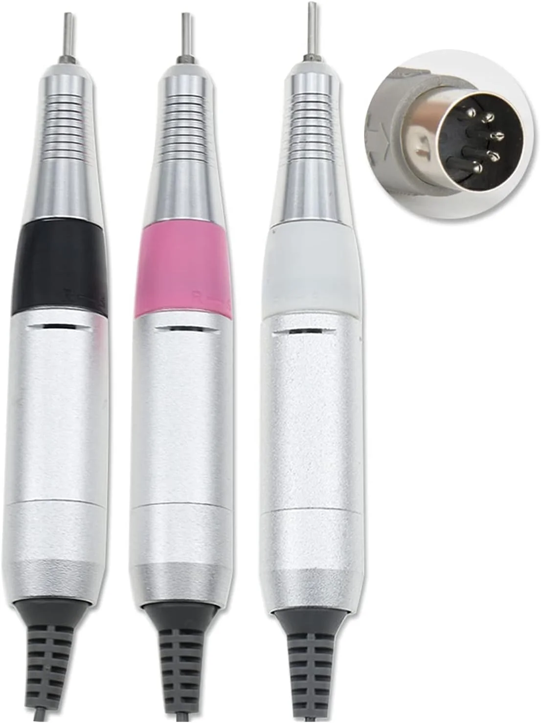 دستگاه سوهان برقی ناخن 35000 دور در دقیقه، دسته فلزی با قفل چرخشی، مناسب برای مانیکور، ابزار طراحی ناخن برای ناخن های طبیعی و لاک ژل (رنگ: صورتی)