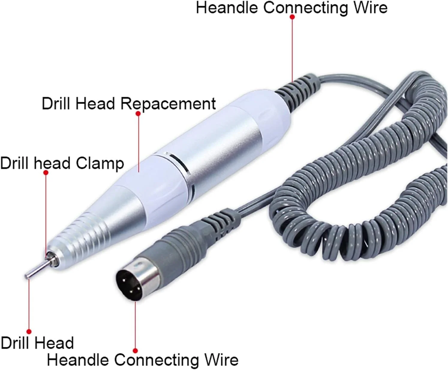 دستگاه سوهان برقی ناخن، ابزار طراحی ناخن حرفه ای، قلم دریل برقی طراحی ناخن، دسته سوهان، دستگاه پولیش و سنگ زنی، ابزار مانیکور و پدیکور برای ناخن های طبیعی و لاک ژل (رنگ: Nail D)
