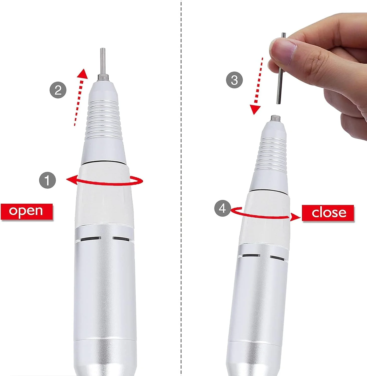 دسته یدکی قلم دستگاه سوهان برقی ناخن، دسته دستگاه پولیش و سوهان ناخن، قطعه دستگاه سوهان ناخن مناسب برای استفاده در منزل و سالن