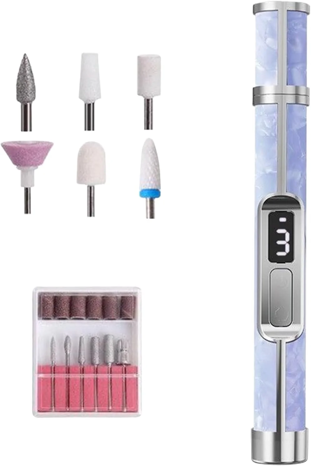 سوهان ناخن برقی | سوهان ناخن ضخیم با 3 سرعت | سنگ پای شارژی برای استفاده در منزل، سالن، مسافرت، بانوان، دختران، آقایان و افراد مبتدی در فضای باز