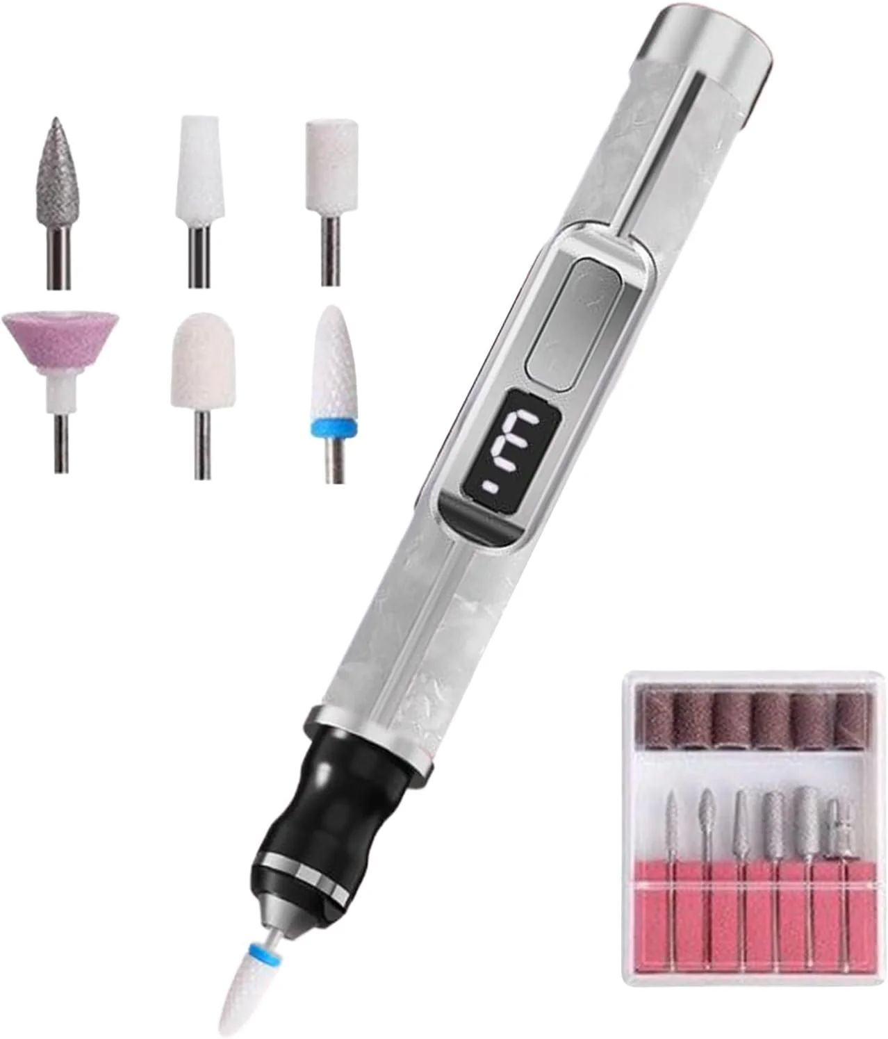 سوهان ناخن برقی - سوهان پولیش ناخن با 3 سرعت - سنگ سنباده قابل حمل ناخن انگشت پا برای زنان دختران مردان مسافرت فضای باز حذف پینه پا