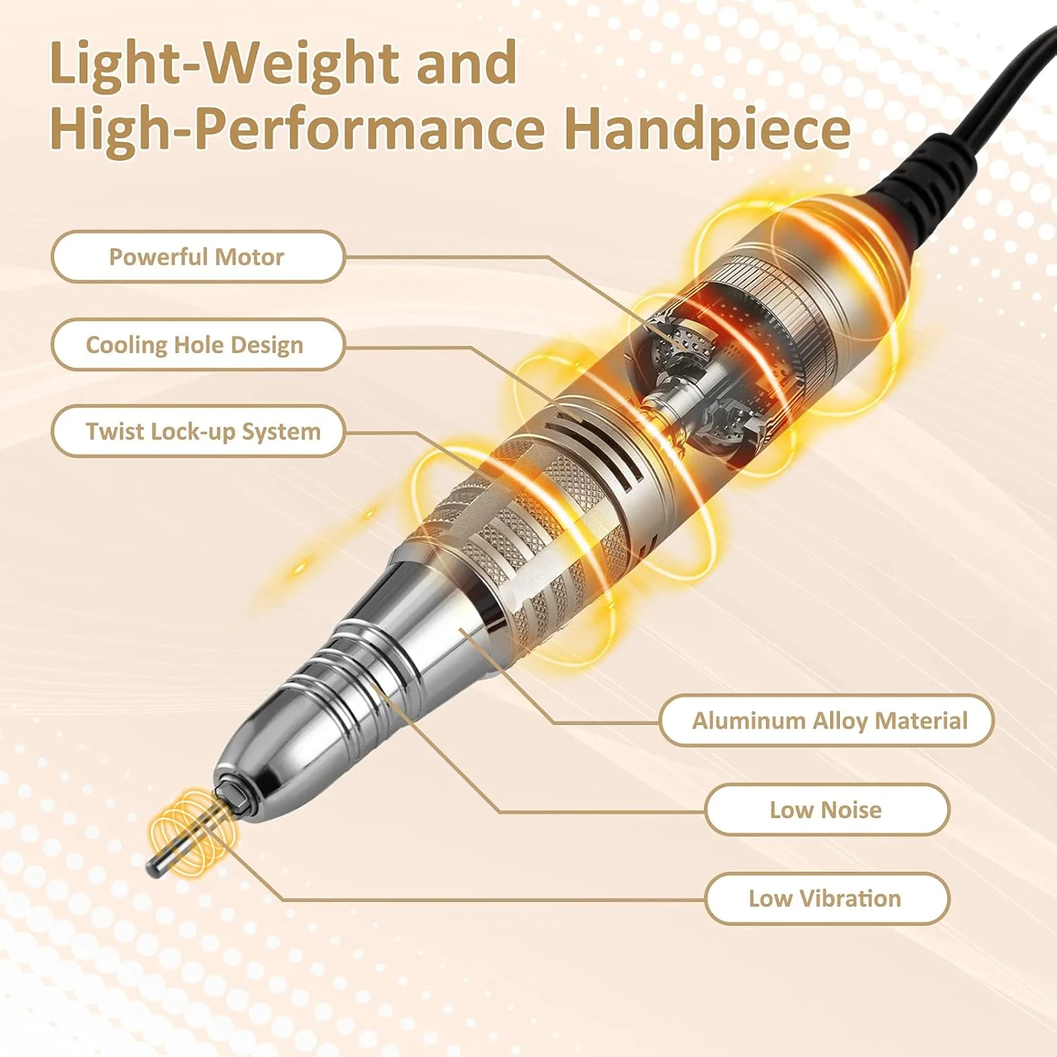 دستگاه سوهان برقی ناخن حرفه ای Madenia، مناسب برای ناخن های ژلی و اکریلیک، با کنترل لمسی و صفحه نمایش LCD، 35000 دور در دقیقه، 100-240 ولت، صورتی