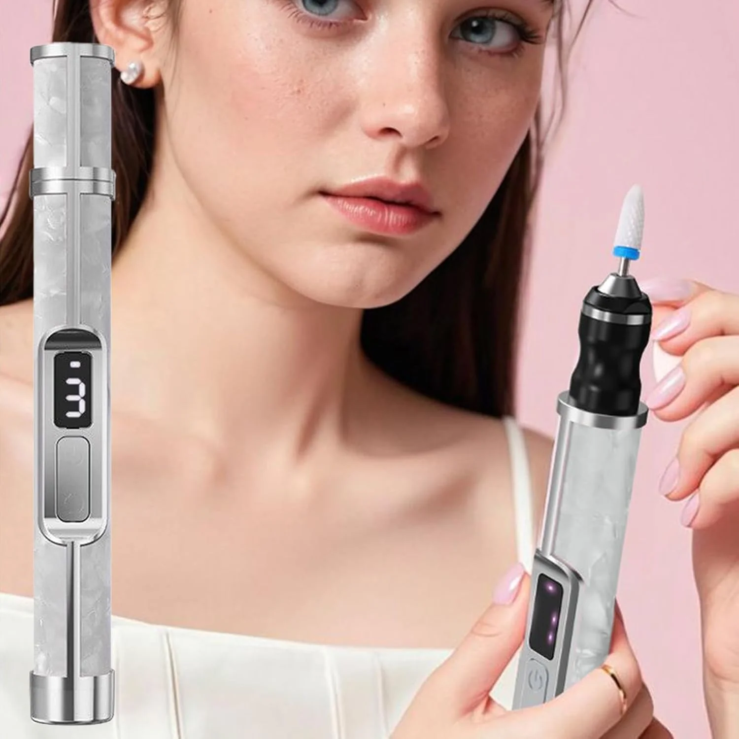 سوهان ناخن برقی | سوهان ناخن ضخیم با 3 سرعت | سنگ پای شارژی برای استفاده در خانه، سالن، مسافرت، بانوان، دختران، آقایان و افراد مبتدی در فضای باز