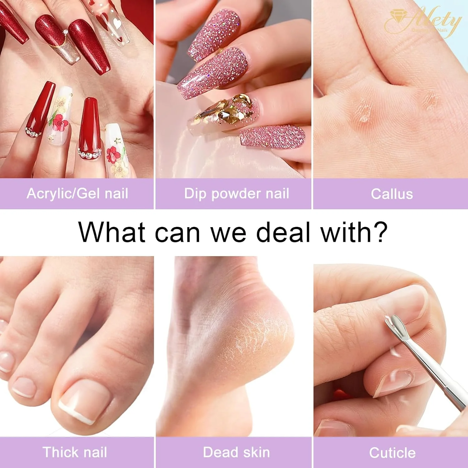 ست سوهان برقی ناخن، سوهان برقی قابل حمل برای ناخن های ژلی آکریلیک، دستگاه سوهان برقی حرفه ای ابزار مانیکور پدیکور با سری های سوهان طلایی برای استفاده در سالن منزل