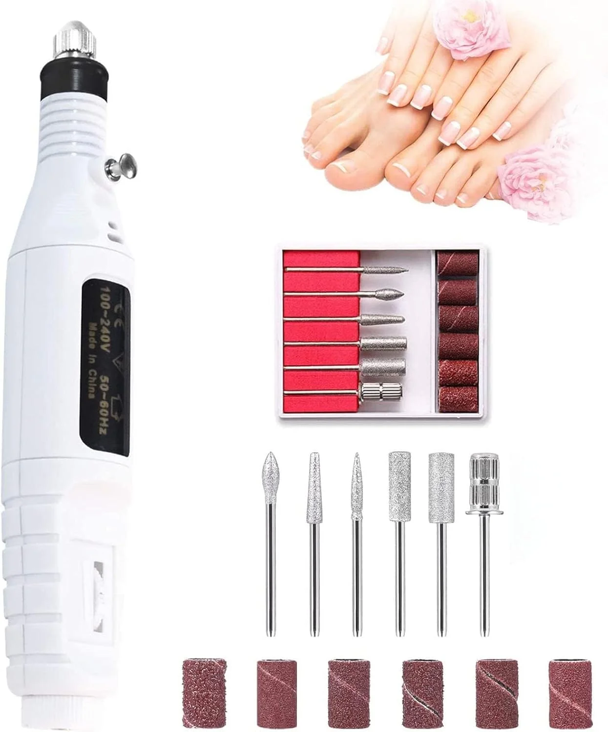 دستگاه سوهان برقی ناخن، کیت سوهان برقی قابل حمل، مانیکور پدیکور حرفه ای، ابزارهای پولیش و فرم دهی برای استفاده در خانه یا سالن برای ناخن های اکریلیک و ژل دستگاه سوهان برقی ناخن، کیت سوهان برقی قابل حمل، مانیکور پدیکور حرفه ای، ابزارهای پولیش و فرم دهی برای استفاده در خانه یا سالن برای ناخن های اکریلیک و ژل