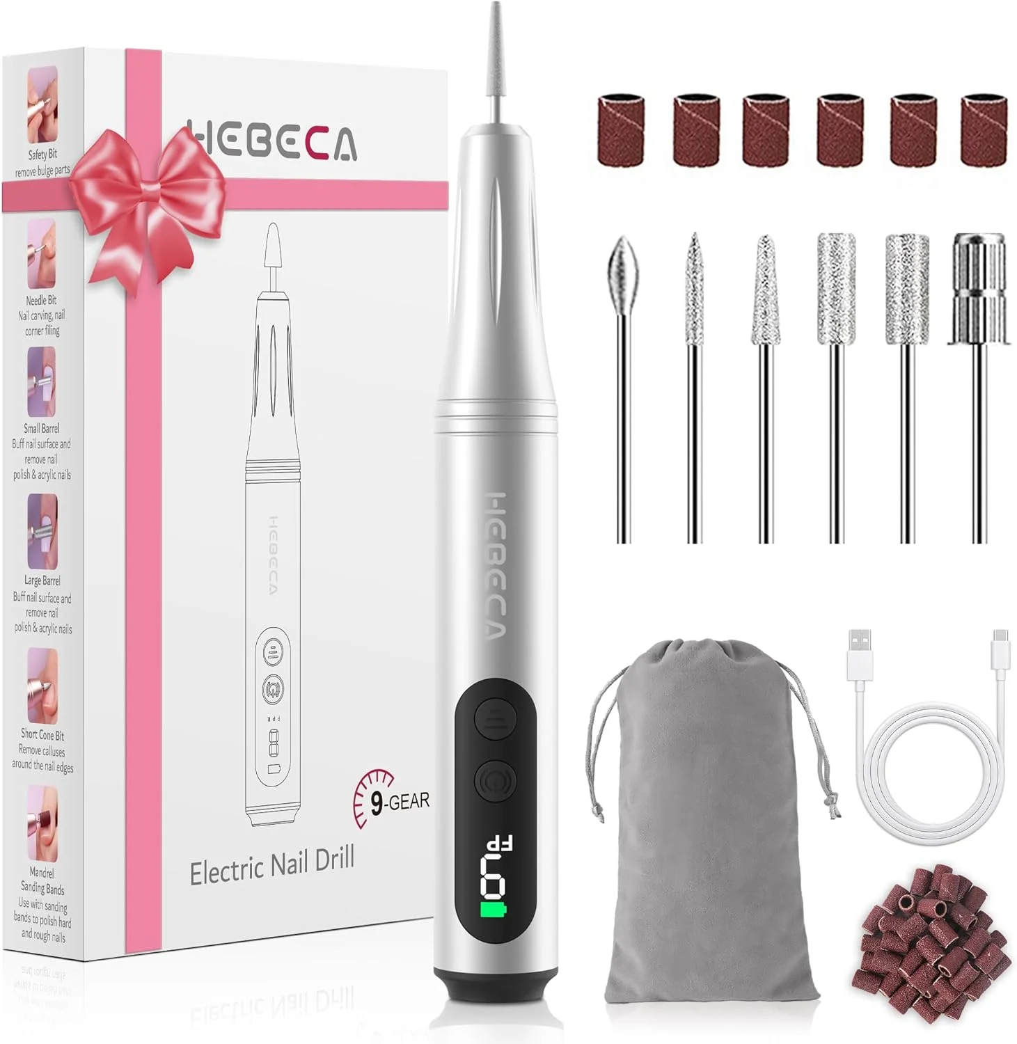 دستگاه سوهان برقی ناخن بدون سیم - سوهان ناخن برقی حرفه ای با نمایشگر LED و 9 سرعت، دستگاه سوهان ناخن قابل شارژ برای ناخن های طبیعی اکریلیک، ست مانیکور پدیکور برقی قابل حمل برای استفاده در منزل دستگاه سوهان برقی ناخن بدون سیم - سوهان ناخن برقی حرفه ای با نمایشگر LED و 9 سرعت، دستگاه سوهان ناخن قابل شارژ برای ناخن های طبیعی اکریلیک، ست مانیکور پدیکور برقی قابل حمل برای استفاده در منزل