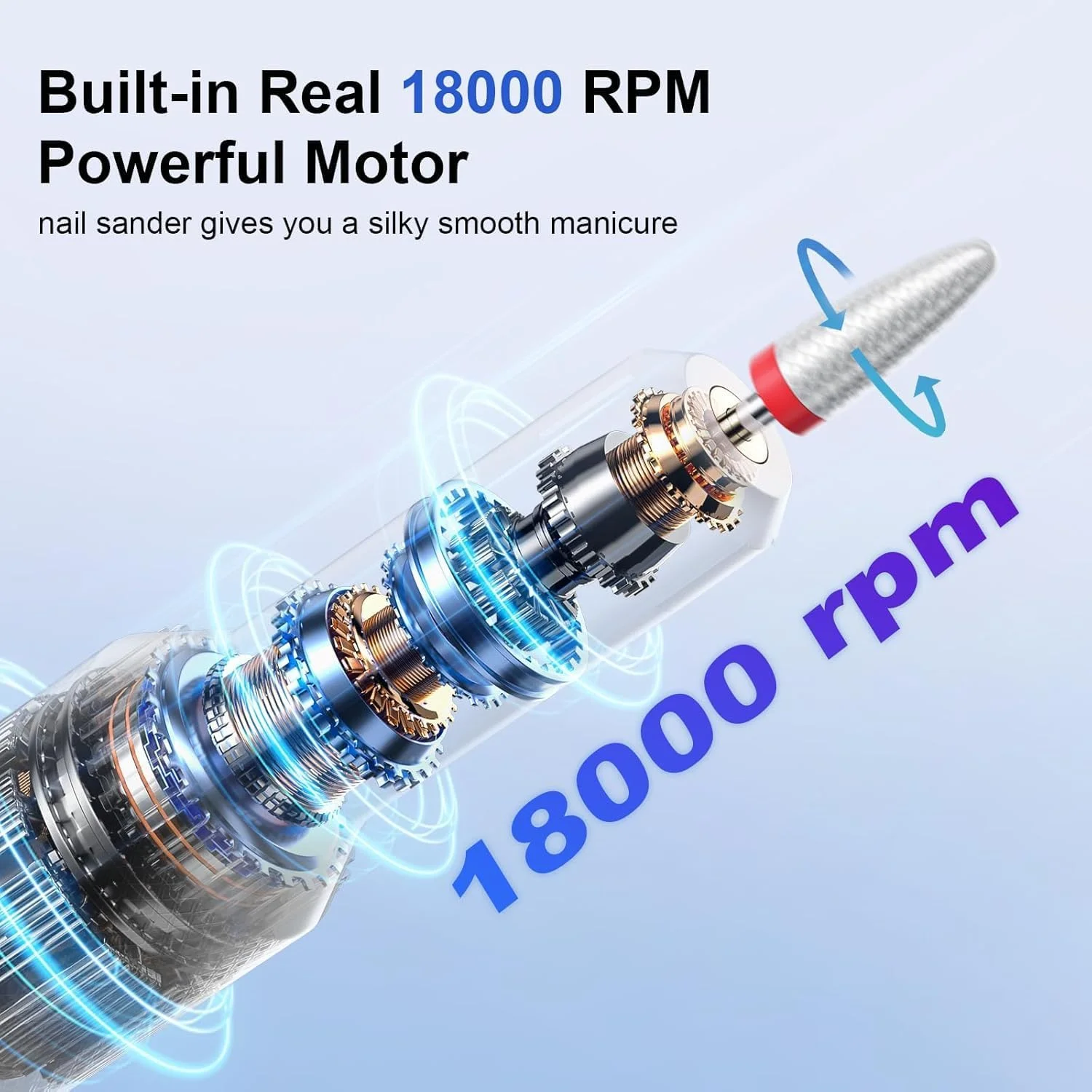 دستگاه مانیکور برقی قابل حمل حرفه ای با 10 سری و 10 نوار سنباده، مناسب برای ناخن های اکریلیک و پدیکور