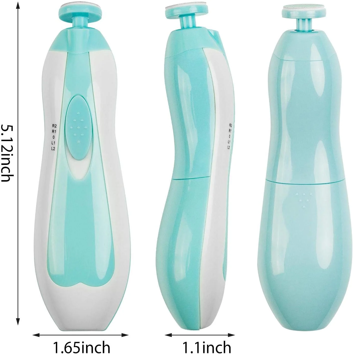 سوهان ناخن برقی کودک، بدون آسیب به ناخن های تیز، سیستم مانیکور و پدیکور حرفه ای برای مراقبت از ناخن و زیبایی، ست 6 در 1 ایمن برای کوتاه کردن ناخن های دست و پا (آبی)