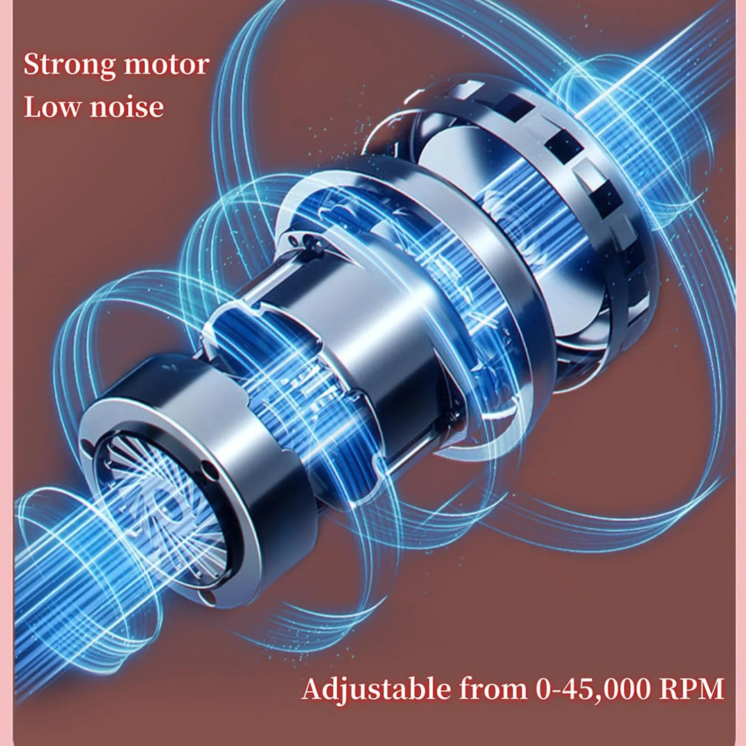 دستگاه سوهان برقی ناخن، 45000 دور در دقیقه، قابل حمل و بی سیم، به همراه متعلقات، مناسب برای پولیش ناخن های اکریلیک و ژل
