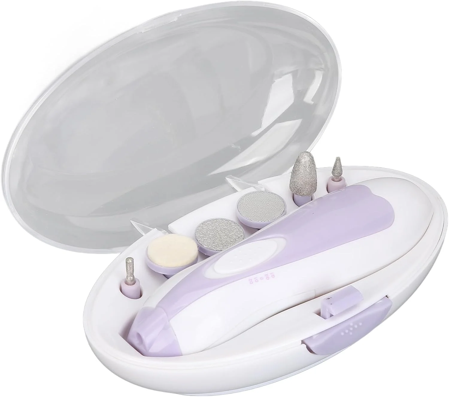 ست سوهان ناخن برقی Cryfokt، دستگاه سوهان چرخشی پرسرعت برای از بین بردن پوست مرده و طراحی ناخن، دستگاه پولیش قابل حمل با 6 سری برای استفاده خانگی - بنفش