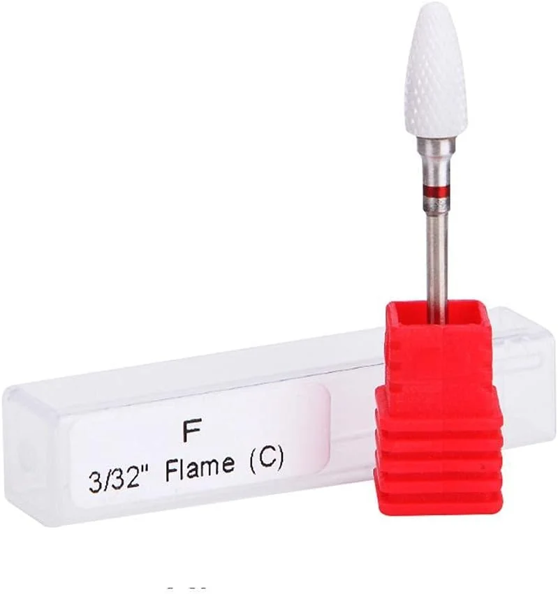 سری سوهان ناخن، ابزار مانیکور و پدیکور برقی سرامیکی 3/32 اینچ، مناسب برای استفاده در منزل و سالن، برای پولیش ناخن، سر سنگ زنی استوانه ای شکل، 1 عدد قرمز