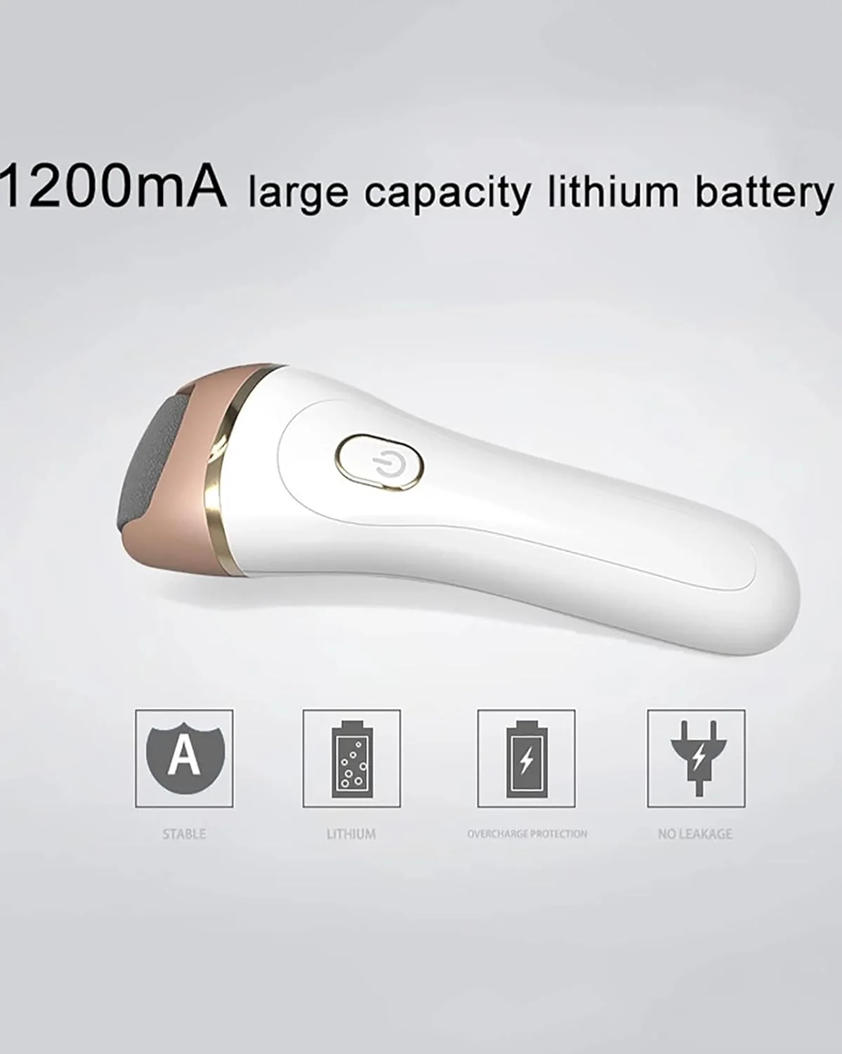 ابزار مراقبت از پدیکور برقی، سوهان حرفه ای پدی پا برای از بین بردن پوست های سفت با 3 سری غلتکی و 2 سرعت برای پاشنه های ترک خورده، شامپاین (شامپاین)