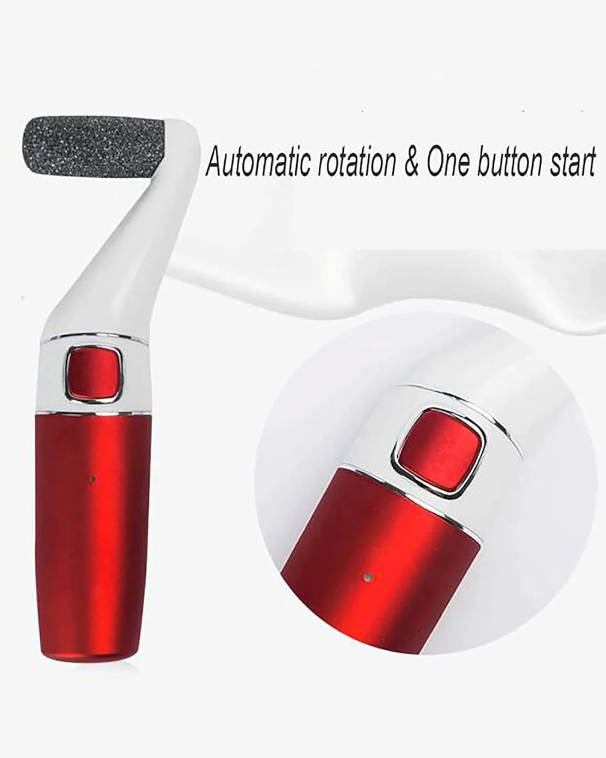 سوهان برقی قابل حمل پا USB، ابزار حرفه ای پدیکور با 2 سری غلتکی و 1 برس تمیز کننده، خاکستری (خاکستری)