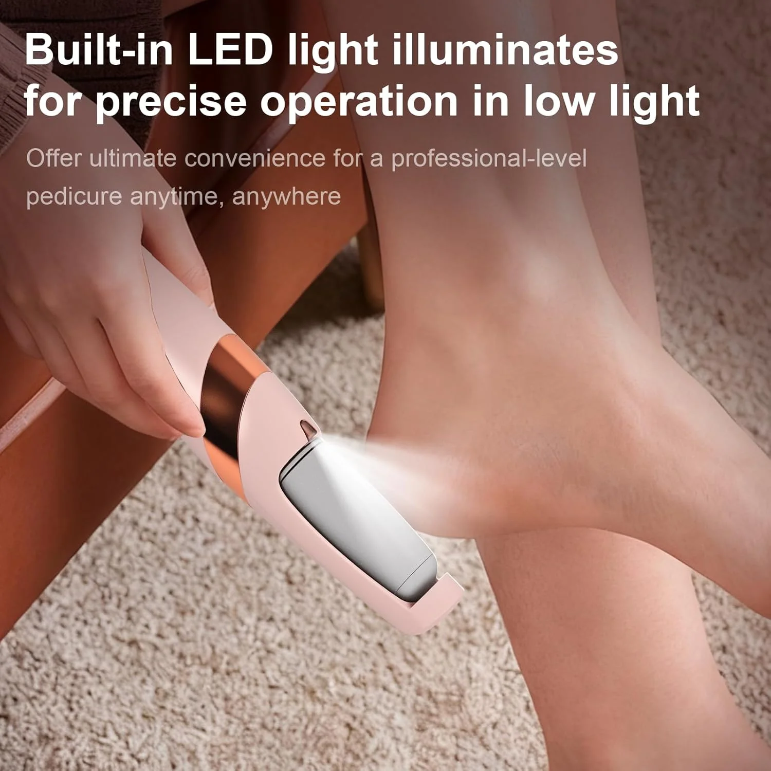 سوهان برقی پا - ابزار پدیکور و از بین بردن پوست سفت با قابلیت شارژ USB به همراه 4 سری غلتکی جایگزین، سوهان پا ضد آب برای پوست های سفت، پاشنه های ترک خورده و پوست های مرده - صورتی سوهان برقی پا - ابزار پدیکور و از بین بردن پوست سفت با قابلیت شارژ USB به همراه 4 سری غلتکی جایگزین، سوهان پا ضد آب برای پوست های سفت، پاشنه های ترک خورده و پوست های مرده - صورتی