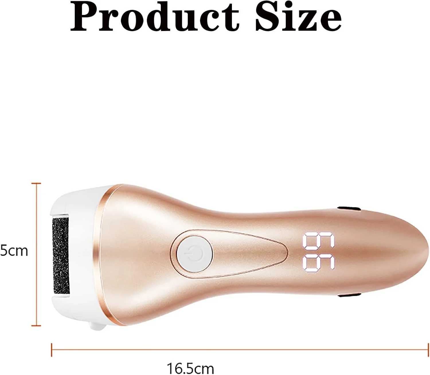 سوهان برقی پا با نمایشگر دیجیتال LED، ابزار پدیکور حذف پوست سخت با 3 سری غلتکی و 3 سرعت برای پاشنه های ترک خورده و پوست مرده، مشکی (آبی)