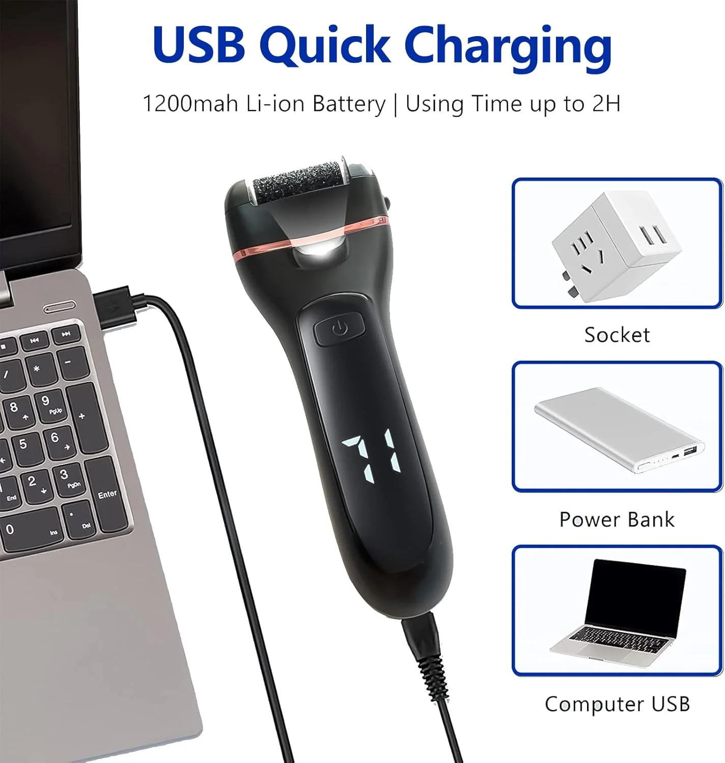 دستگاه سوهان برقی آویز پا، دستگاه پدیکور شارژی حذف کننده پینه پا، ابزار مراقبت از پا، کیت پدیکور برقی با 3 سر غلتکی دستگاه سوهان برقی آویز پا، دستگاه پدیکور شارژی حذف کننده پینه پا، ابزار مراقبت از پا، کیت پدیکور برقی با 3 سر غلتکی