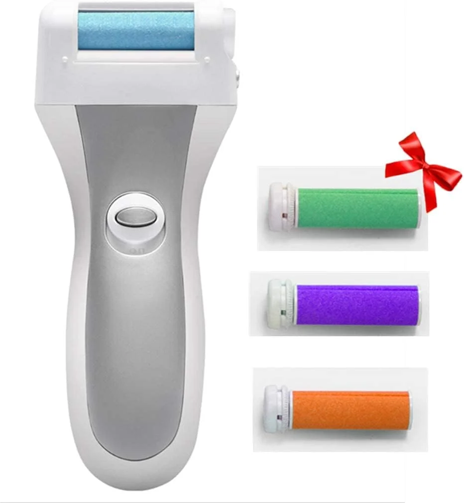 سوهان برقی پا چند سر قابل تعویض، پدیکور، از بین برنده پینه و پوست سخت، فایل برقی پا با 4 سر غلطکی، ضد آب IPX3