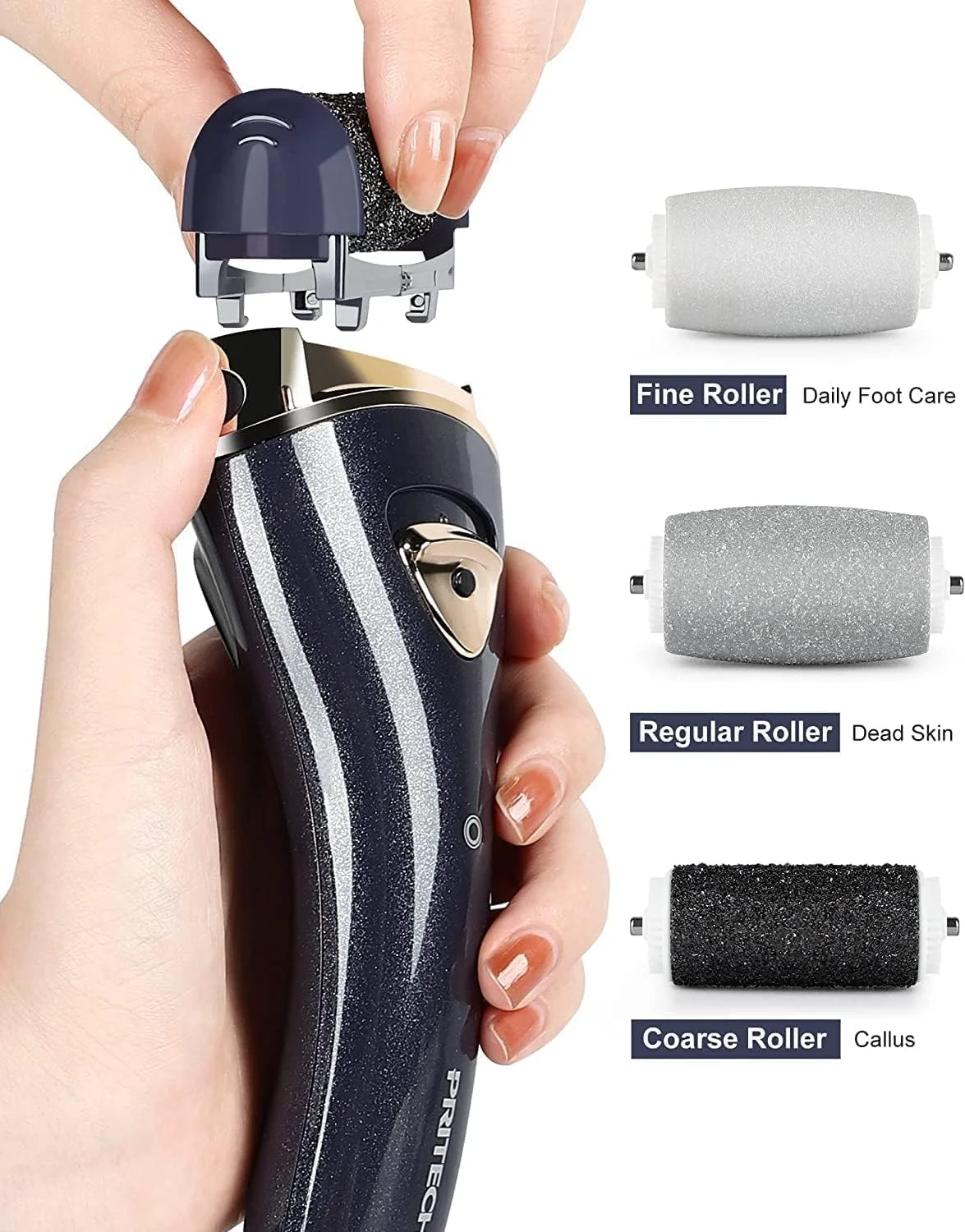 سوهان برقی پا شارژی، ابزار پدیکور الکترونیکی قابل حمل، کیت سوهان برقی پا، مراقبت حرفه ای از پا برای پوست های مرده، ترک خورده و خشک، هدیه ای ایده آل (مشکی) ...