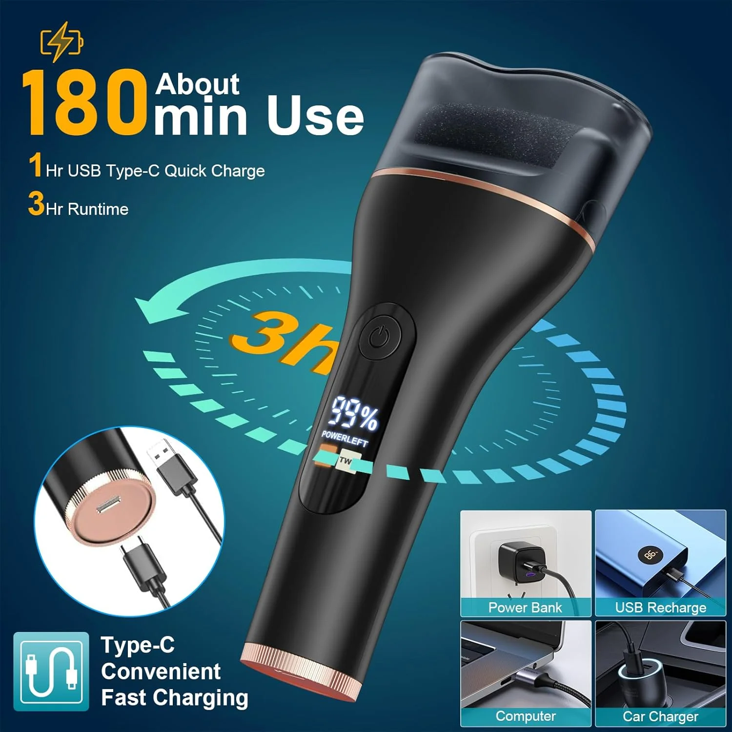 دستگاه سوهان برقی پا، قابل شارژ، قابل حمل، ابزار پدیکور، کیت مراقبت از پا برای از بین بردن پوست مرده، پوست سخت و ترک های خشک