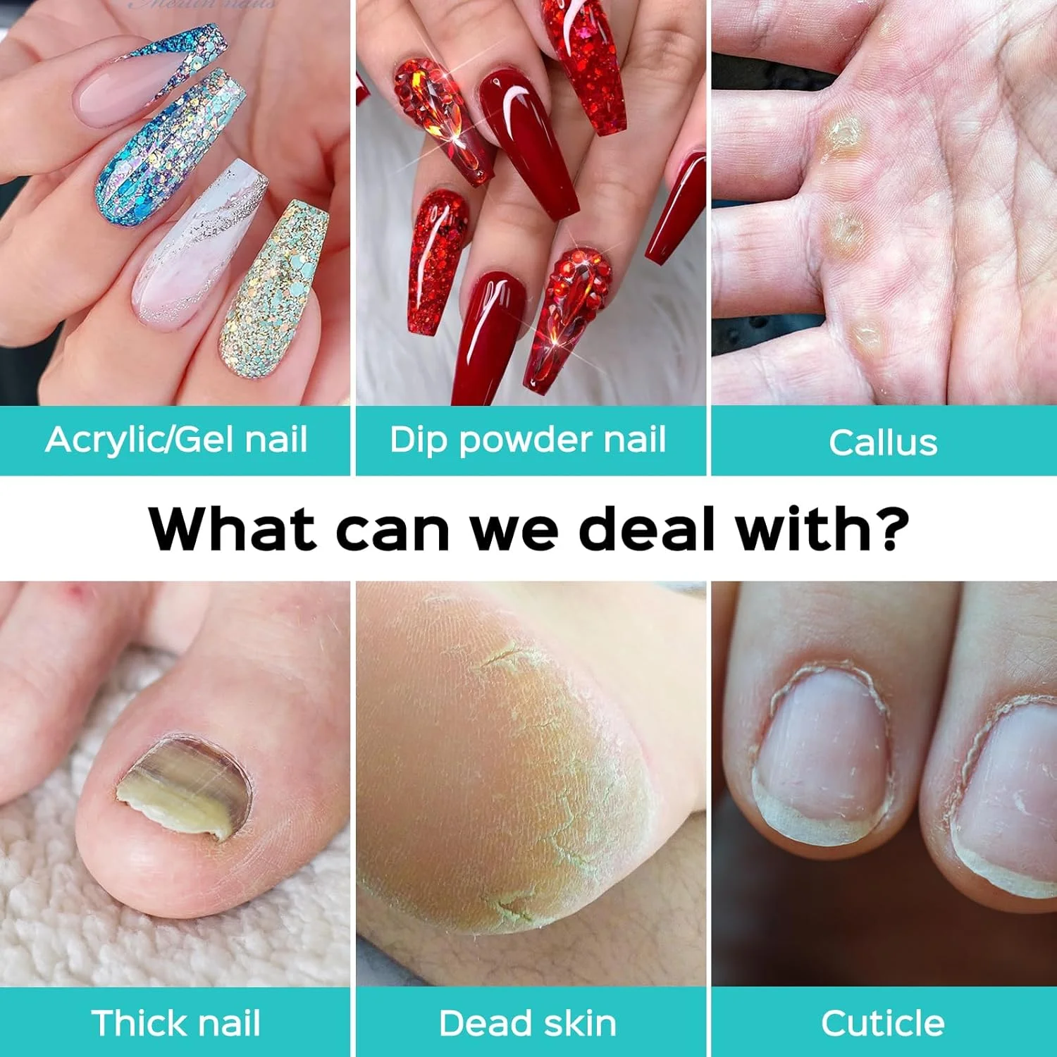 دستگاه سوهان برقی ناخن حرفه ای COSLUS: مناسب برای ناخن های پودری، ژلی و اکریلیک، ست مانیکور و پدیکور قابل حمل با ابزار پولیش و سری سوهان ناخن و نوارهای سمباده - آبی