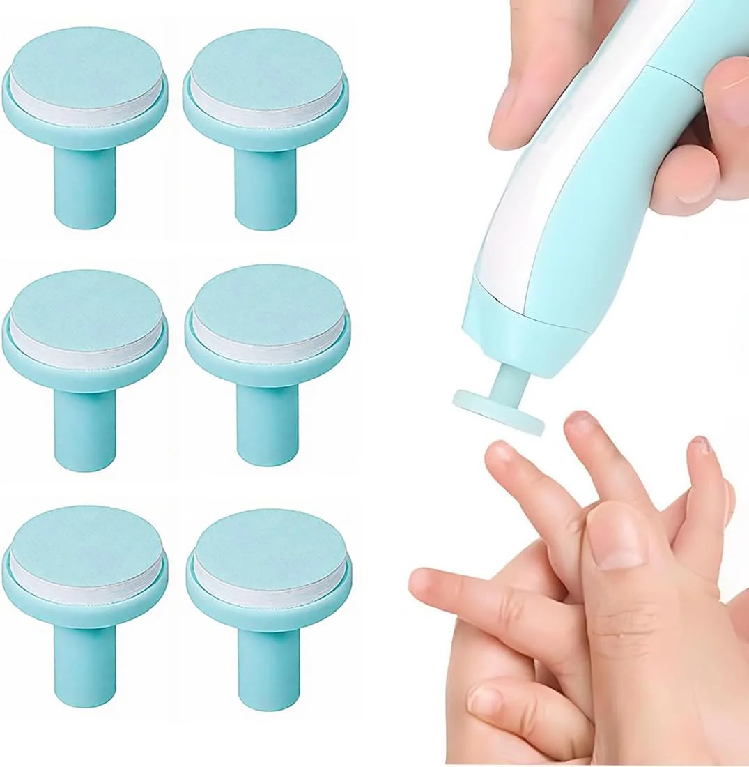 پدهای جایگزین سوهان ناخن برقی کودک، تیغه های جایگزین یخ زده برقی ناخن گیر کودک، مناسب برای سوهان ناخن استاندارد کودک از 12 ماهگی