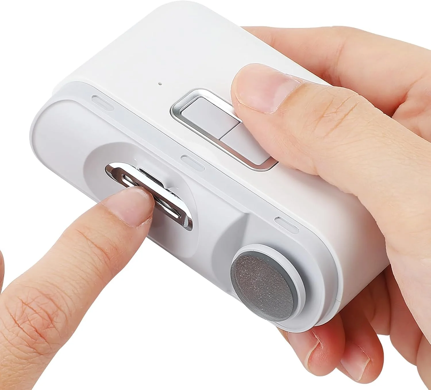 ناخن گیر اتوماتیک تزویق، به همراه سوهان ناخن، ناخن گیر برقی کودک با چراغ، ناخن گیر قابل شارژ با محفظه جمع آوری، سوهان ناخن برقی، مناسب برای نوزادان، کودکان، سالمندان و مراقبان، سفید