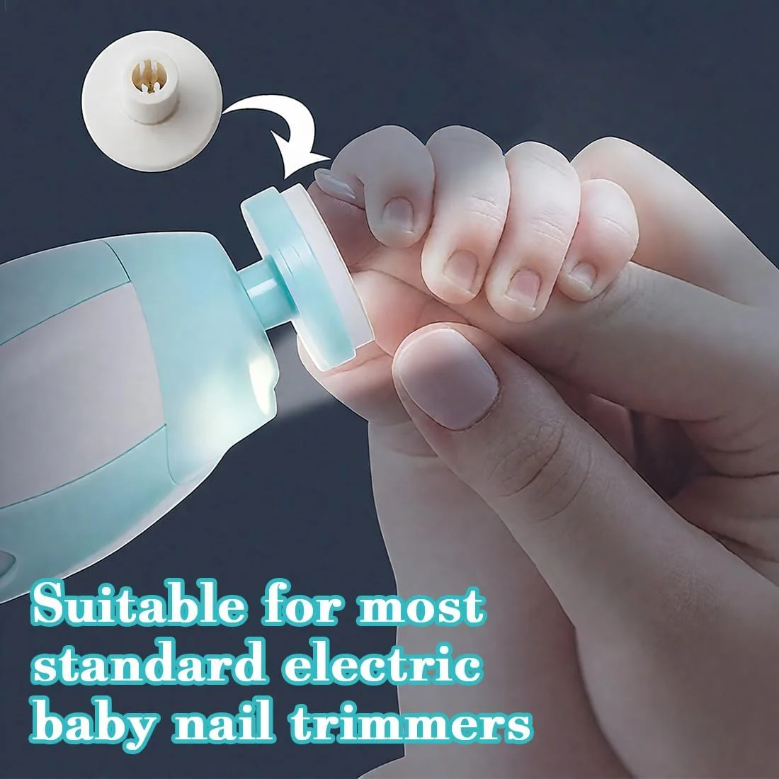 پدهای جایگزین سوهان ناخن برقی کودک، تیغه های جایگزین یخ زده برقی ناخن گیر کودک، مناسب برای سوهان ناخن استاندارد کودک از 12 ماهگی