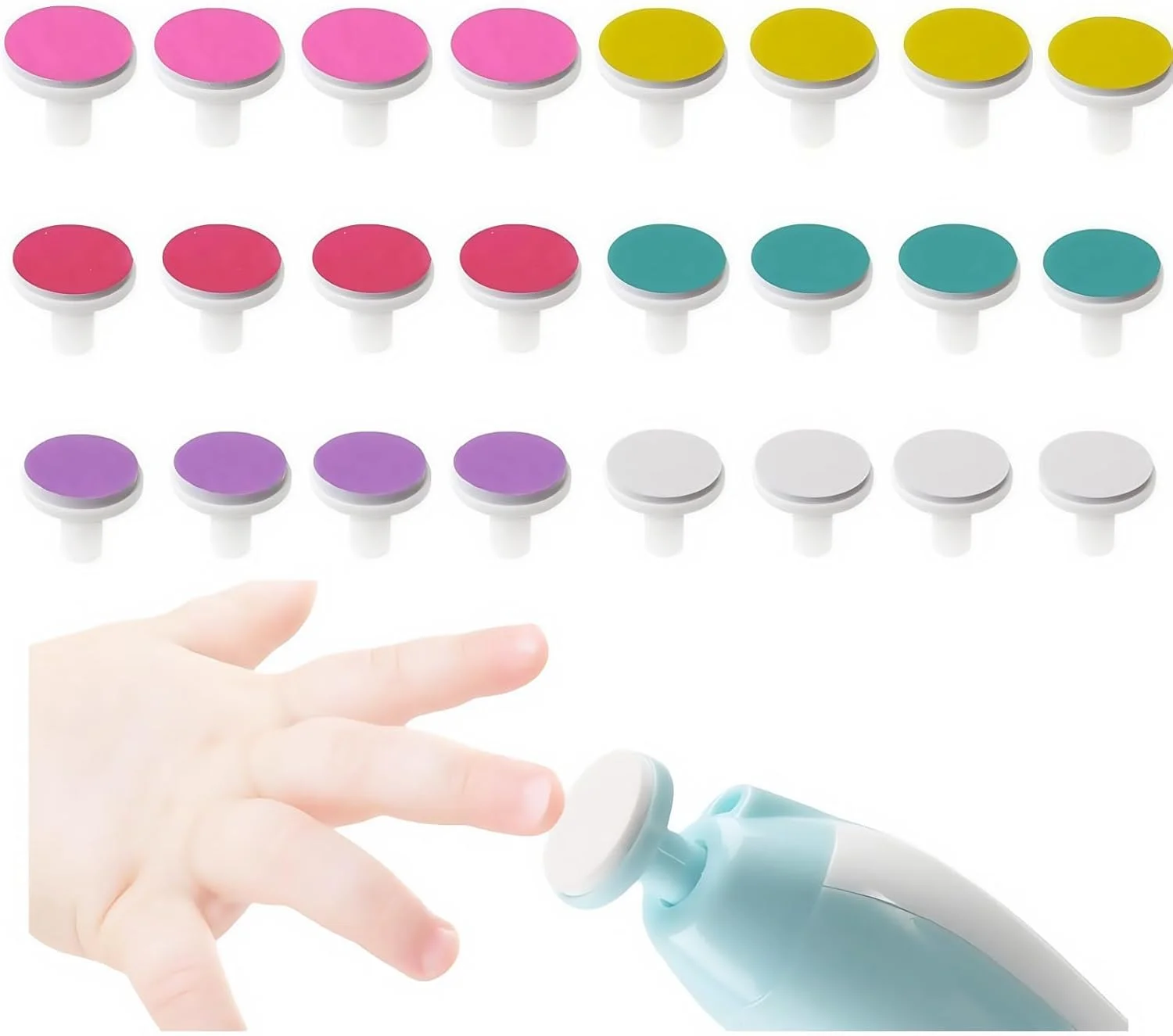 ۲۴ عدد سوهان ناخن نوزاد، سوهان ناخن برقی، پدهای تعویضی برای کاتر ناخن، سری های سنگ زنی، ست مراقبت از ناخن کودک، سوهان ناخن حرفه ای