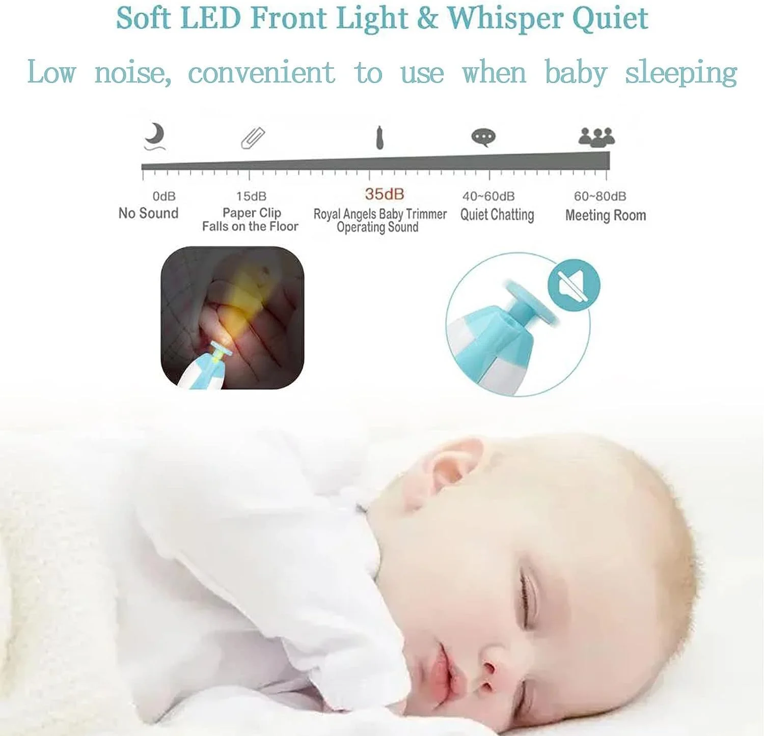 سوهان ناخن برقی کودک ALMEKAQUZ، ست مانیکور نوزاد و کودک، قابل استفاده برای بزرگسالان (آبی)