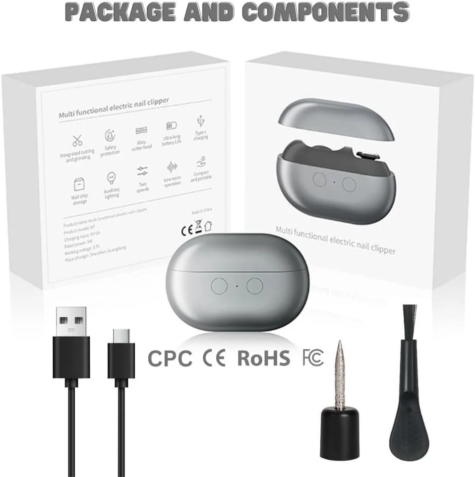ناخن گیر برقی برای نوزادان، بزرگسالان و سالمندان، ناخن گیر نوزاد با نور و مخزن داخلی ناخن، سوهان ناخن ایمن کودک و ماشین اصلاح ناخن برقی کودک، سوهان ناخن برقی اتوماتیک